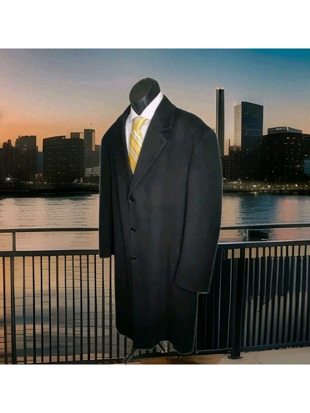 LORO PIANA Overcoat Car Church Coat 100% Wool STORM SYSTEM Mens Large Tall 44L